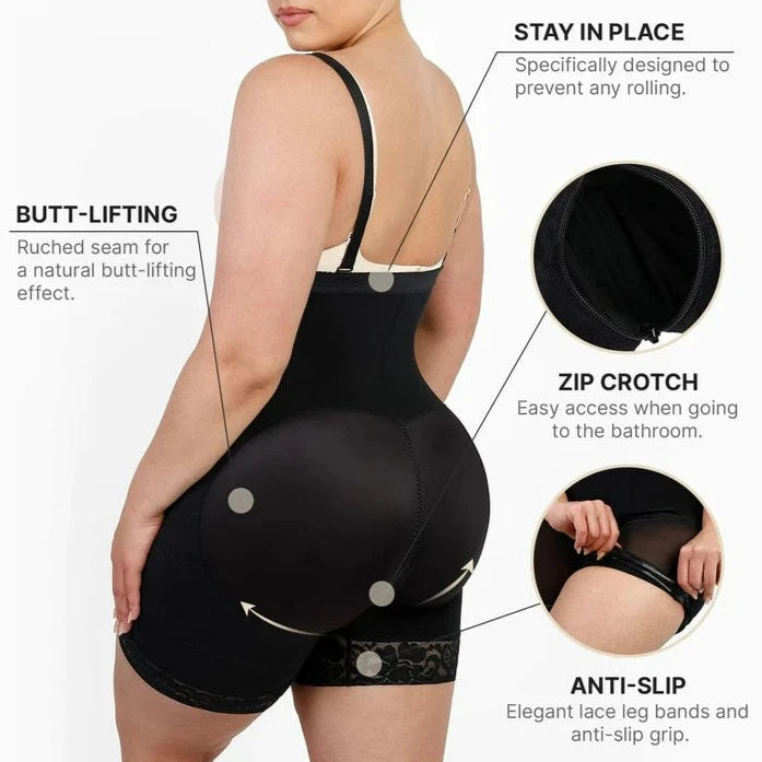 Firm Tummy Compression Bodysuit Shaper with Butt Lifter