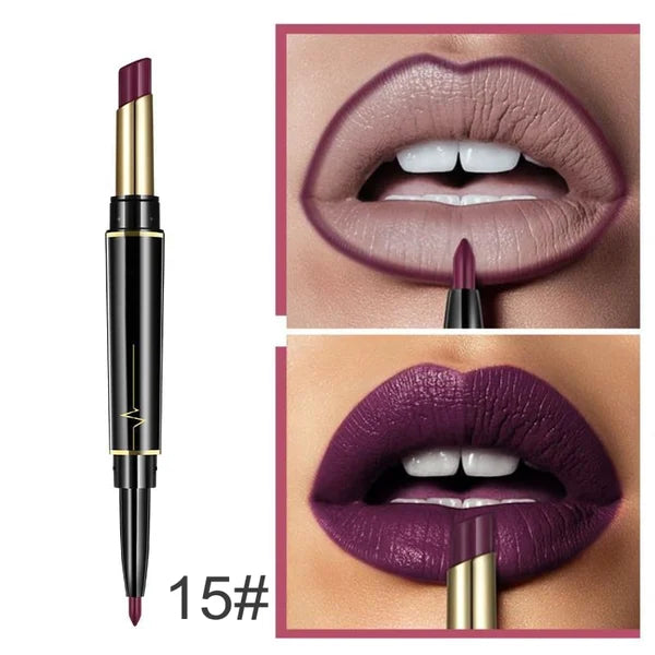 2 in 1 Lipstick + Lip Liner Combo 3 PCS Pack