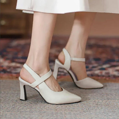 Pointed Toe Thick Heel High Heels