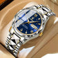 POEDAGAR Men's Quartz Watch Blue Color
