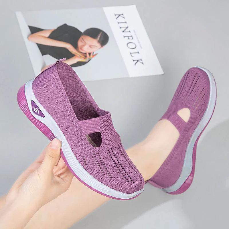 Women Woven Orthopedic Breathable Soft Sole Shoes