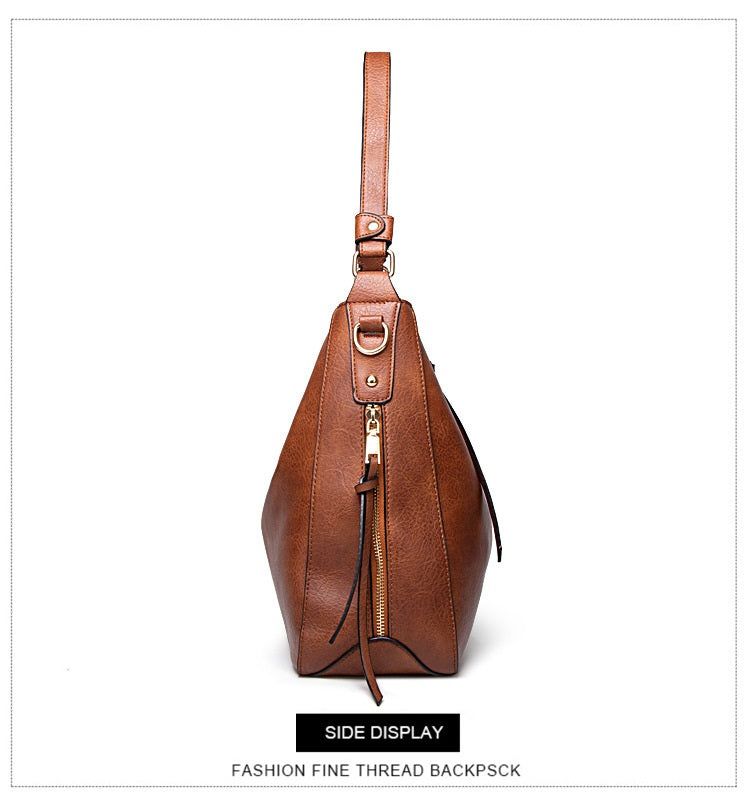 Luxury Vintage Design Soft Leather Ladies Crossbody Bag【Black/Brown/Grey Color】