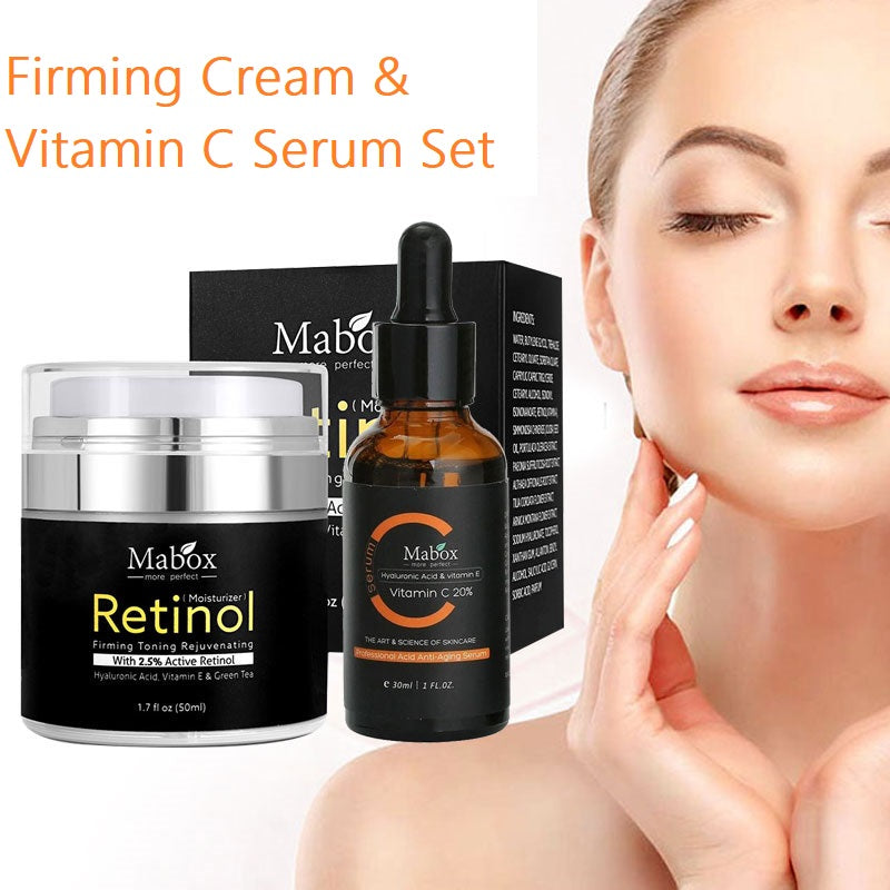 Mabox Vitamin C Serum + Mabox 2.5% Retinol Moisturizer Face Cream