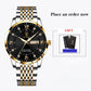 POEDAGAR Luxury Brand Sport Watches Mens Fashion Full Steel Quartz Watch